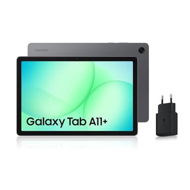 Samsung Galaxy Tab A11+ WiFi 11" 128Go, Tablette Android IA, Design Fin et Épuré, Écran 90Hz, RAM 6 Go, 4 Haut-Parleurs, Dolby Atmos, Gris, Chargeur Secteur Rapide 25W Inclus, Version FR