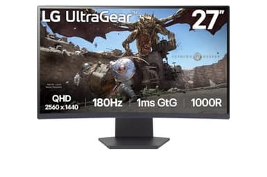 LG Ultragear™ 27GS60QC-B.AEU Ecran PC Gaming 27" - Dalle VA résolution QHD (2560x1440), 1ms 180Hz, HDR 10, sRGB99% (CIE1931), AMD FreeSync, inclinable, réglable en Hauteur