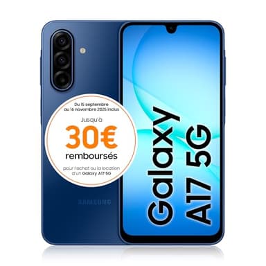 Samsung Galaxy A17 5G 128 Go, Smartphone Android déverrouillé, écran 6,7", Batterie 5000 mAh, Bleu, Version FR