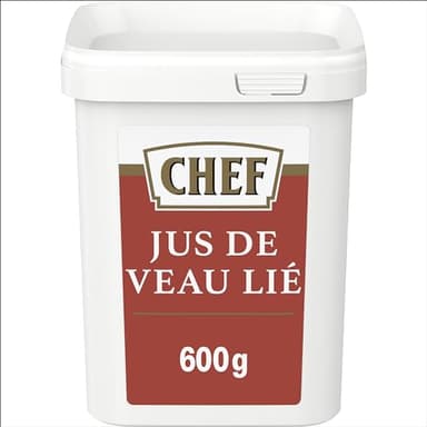 CHEF Jus de Veau Lié Déshydraté - Saveur Viande de Veau et Garniture Aromatique - Gain de Temps en Cuisine - Aide Culinaire, Sauce, Fonds, Fumet - Boîte de 660g pour 11L à 22L
