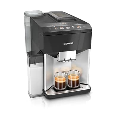 SIEMENS, machine à café tout automatique, EQ500, aromaDouble Shot, autoMilk Clean, ceramDrive, bandeau coffeeSelect, fonction double tasse, Noir/Argenté, TQ513R01