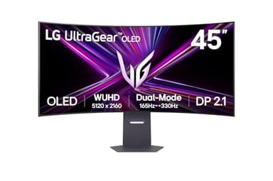 LG Ultragear™ 45GX950A-B Ecran PC Gaming 45" - Dalle OLED résolution 5K2K WUHD (5120 x 2160), 0,03ms 165Hz, DisplayHDR™400 True Black, DCI-P3 98.5% (CIE1976), FreeSync Premium Pro, G-Sync Compatible