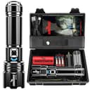 Shadowhawk Lampe Torche LED Ultra Puissante, 1000000 Lumens Lampe de Poche Rechargeable avec Batterie 5000mAh, Lampe Tactique XHP70.2, IP67 Étanche 5 Modes D'éclairage pour Camping Randonnée Urgence