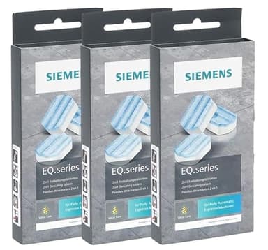 Siemens TZ80002 Lot de 3 paquets de pastilles détartrantes 2 en 1 pour machines à café Siemens gamme EQ