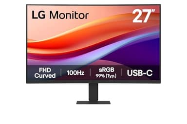 LG 27U421A-B Ecran PC bureautique 27" - Dalle IPS résolution FHD (1920x1080), 5ms 100Hz, HDR 10, sRGB 99% (CIE1931), inclinable, HDMI 2.0, USB-C (15W)