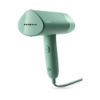 Philips Défroisseur à Main 3000 Séries - Steamer 1000W, Vapeur 20g/min, Réservoir 100ml amovible, prêt en 30sec, Plaque en Plastique, Léger 630g, Vert (STH3010/70)