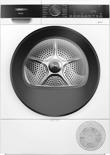 Siemens WQ33G2D41 iQ500 Sèche-linge à pompe à chaleur 9 kg, séchage rapide avec speedPack, autoDry - Séchage doux, demi-charge, protection contre les plis, recommandation de charge, écran LED, blanc