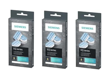 Siemens TZ80002 Lot de 3 paquets de pastilles détartrantes 2 en 1 pour machines à café Siemens gamme EQ