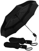 Repel Umbrella Parapluie Pliant Résistant au Vent - Ouverture Automatique Facile - Parapluie Compact et Durable, Armature en Fibre de Verre Solide, Dôme Imperméable (lot de 2)