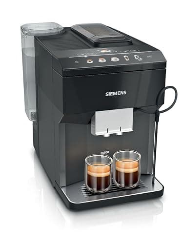 SIEMENS EQ500 classic TP511E19 Machine à café automatique, contrôle par application, nombreuses spécialités de café, réservoir à lait, fonction double tasse, nettoyage à la vapeur, 1500 W, noir/laqué